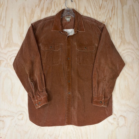 L.L. Bean Other - LL Bean Mens Corduroy Button Down Shirt Rust Brown XL Regular 100% Cotton 0BJJ3